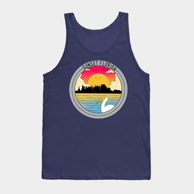 Sunset  Florida Tank Top by Artthree Studio